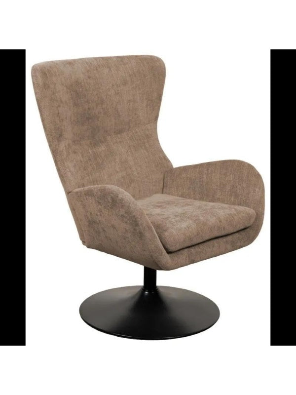 Butaca Tapizada para Salon, Sillon de Descanso con Respaldo Alto y Asiento Comodo, Color Pardo