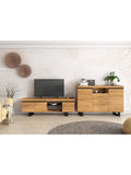Conjunto para Salon con Mueble TV de 160 cm y Aparador Estilo Nordico en Roble y Negro