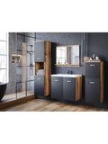 Conjunto de Muebles para Bano de 6 Piezas con Lavabo Espejo y Paneles de MDF Laminado