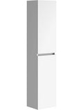 Columna alta para bano con estantes interiores y diseno funcional en color blanco