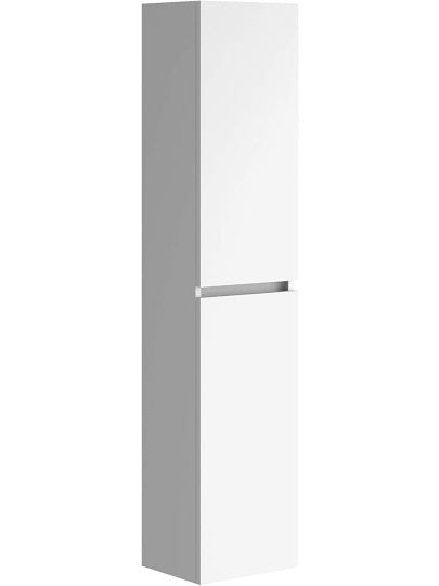 Columna alta para bano con estantes interiores y diseno funcional en color blanco