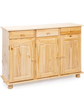 Buffet de Madera Maciza con 3 Puertas y 3 Cajones, Aparador de Estilo Campestre para Comedor, Cocina o Salon