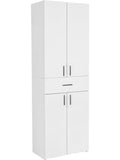 Columna Auxiliar para Bano con Cajon y 4 Puertas, Armario Estrecho de Almacenaje en Color Blanco