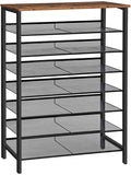 Estanteria Zapatera de 8 Niveles con Diseno Plano e Inclinable para 32 a 40 Pares, 100 x 30 x 137 cm