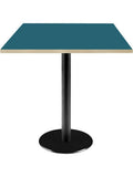 Mesa Compacta de 70 x 70 cm Color Azul con Bordes en Madera Natural