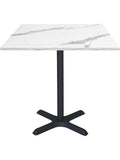 Mesa Cuadrada de 70 x 70 cm con Acabado Efecto Marmol Blanco para Comedor