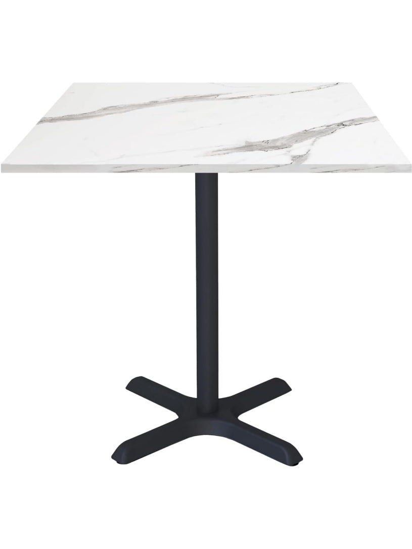 Mesa Cuadrada de 70 x 70 cm con Acabado Efecto Marmol Blanco para Comedor